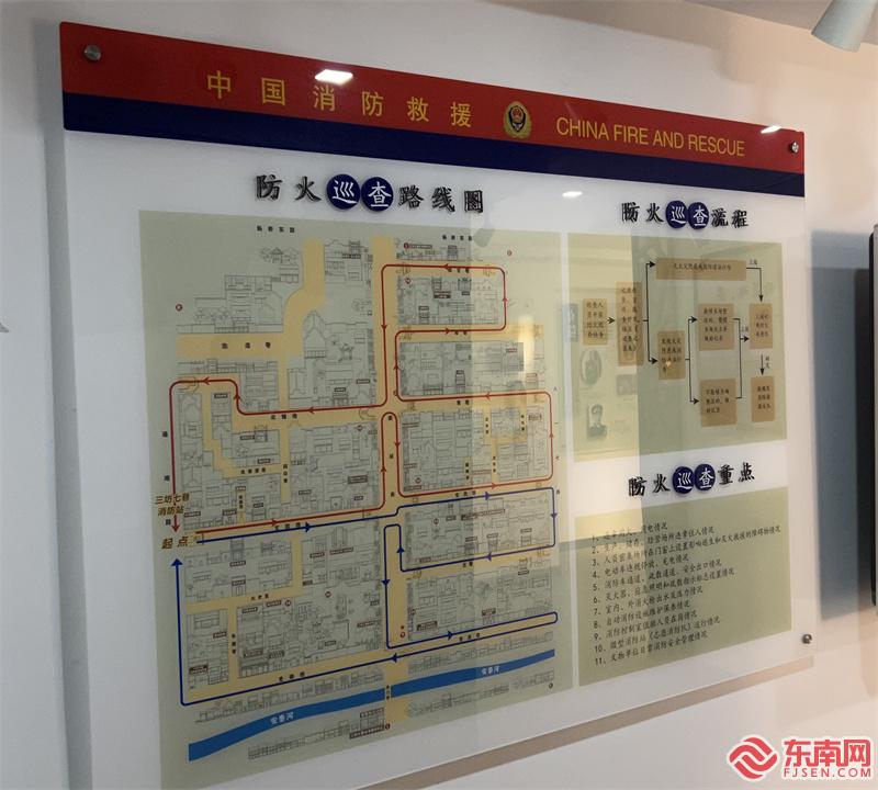 三坊七巷消防救援站的防火巡查路線圖。東南網(wǎng)記者 周霞 攝.jpg