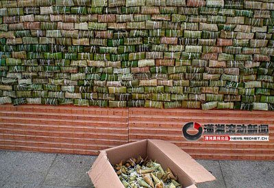 5.5萬個粽子筑5米高岳陽樓模型 入選吉尼斯