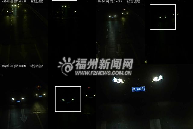 福州警方曝光150輛加塞壓線車輛 10輛車濫用遠(yuǎn)光燈被罰